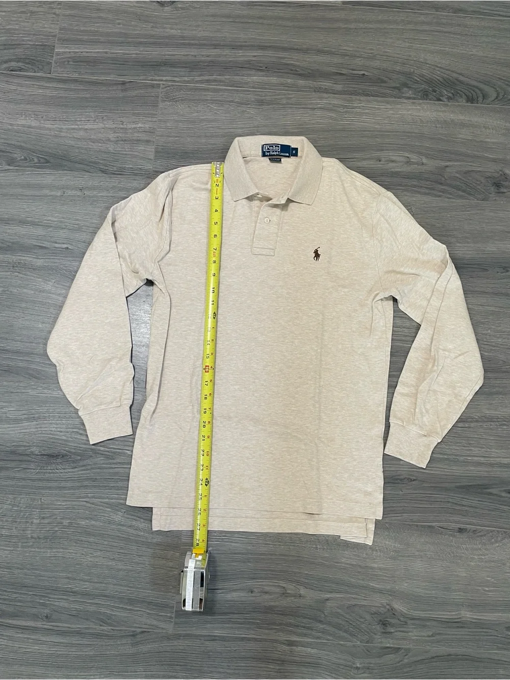 Polo Ralph Lauren Long Sleeve Polo Shirt Men’s Size Small S Cream Cotton